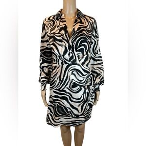 Anthropologie Zebra Print  Zebra Print Mini Wrap Dress size 8